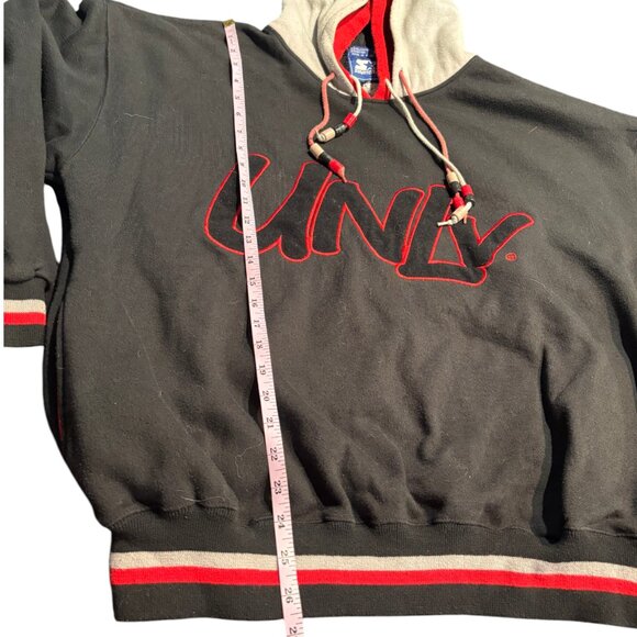 Vintage 90s UNLV NCAA Embroidered Starter Double Hood Pockets Sweatshirt Size L - Picture 9 of 11